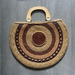 Handcrafted Brown and Tan Woven Bag